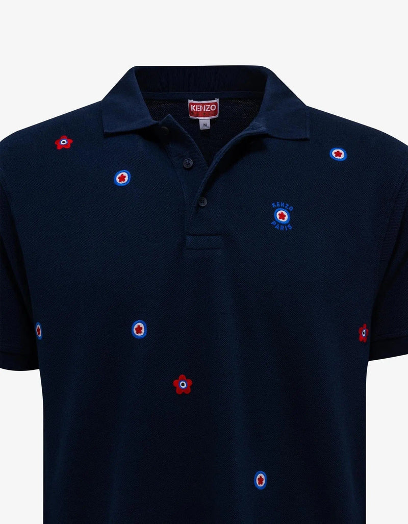 Kenzo Blue 'Kenzo Target' Embroidered Polo T-Shirt – Zoo Kenzo Blue 'Kenzo Target' Embroidered Polo T-Shirt – Zoo