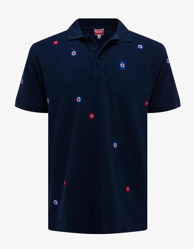Kenzo Blue 'Kenzo Target' Embroidered Polo T-Shirt – Zoo Kenzo Blue 'Kenzo Target' Embroidered Polo T-Shirt – Zoo