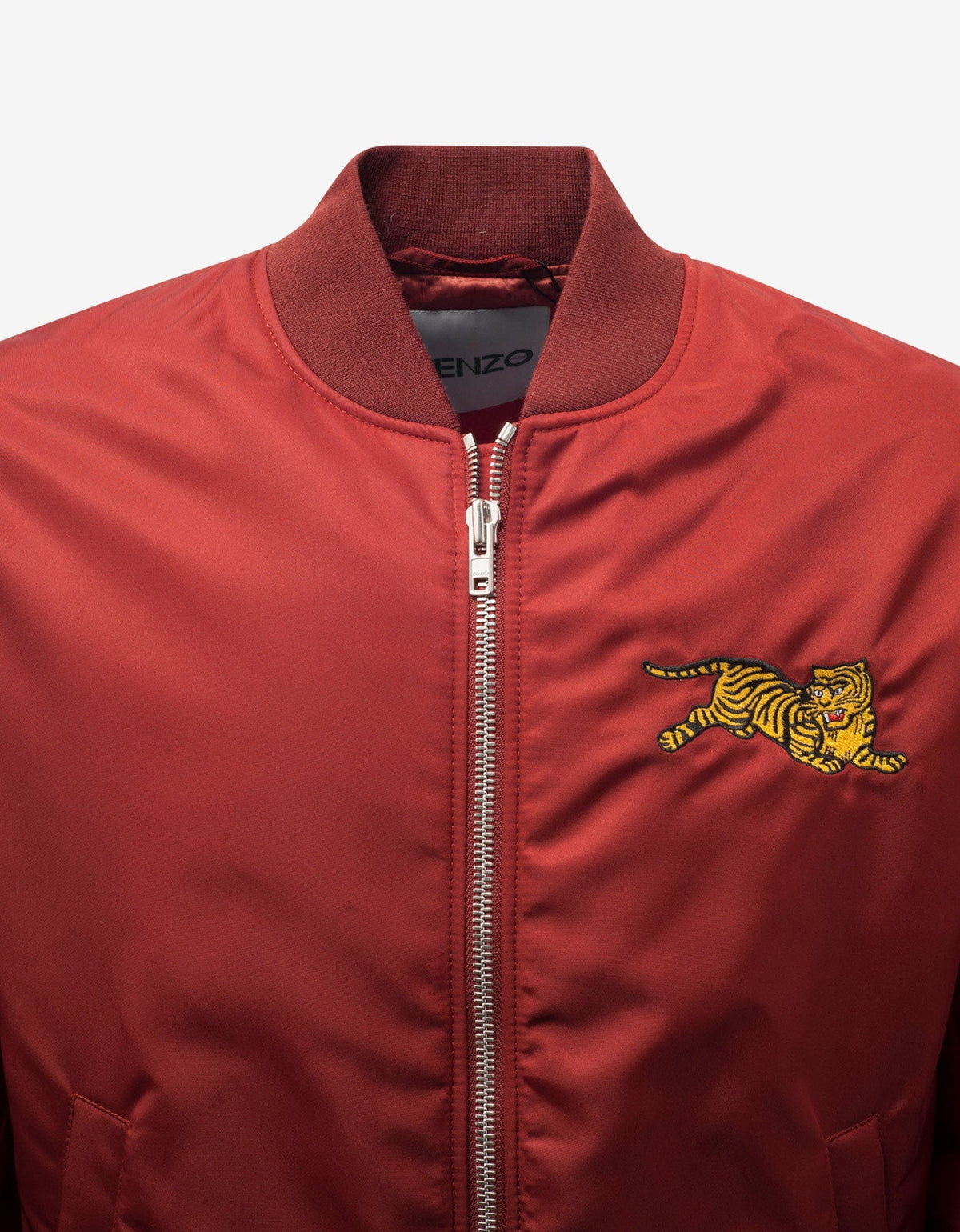Kenzo Burgundy Jumping Tiger Bomber Jacket