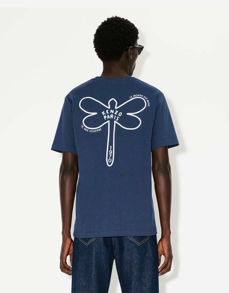 Kenzo Dragonfly Blue Embroidered T-Shirt