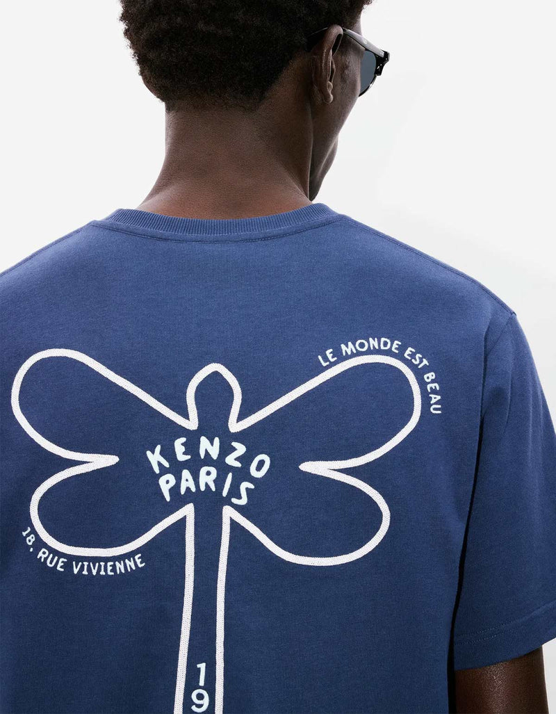 Kenzo Dragonfly Blue Embroidered T-Shirt