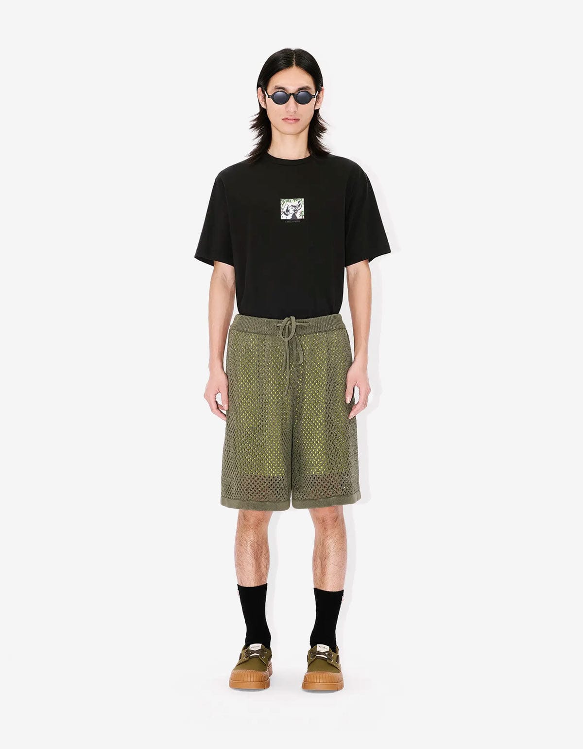 Kenzo Green Embroidered Knitted Shorts