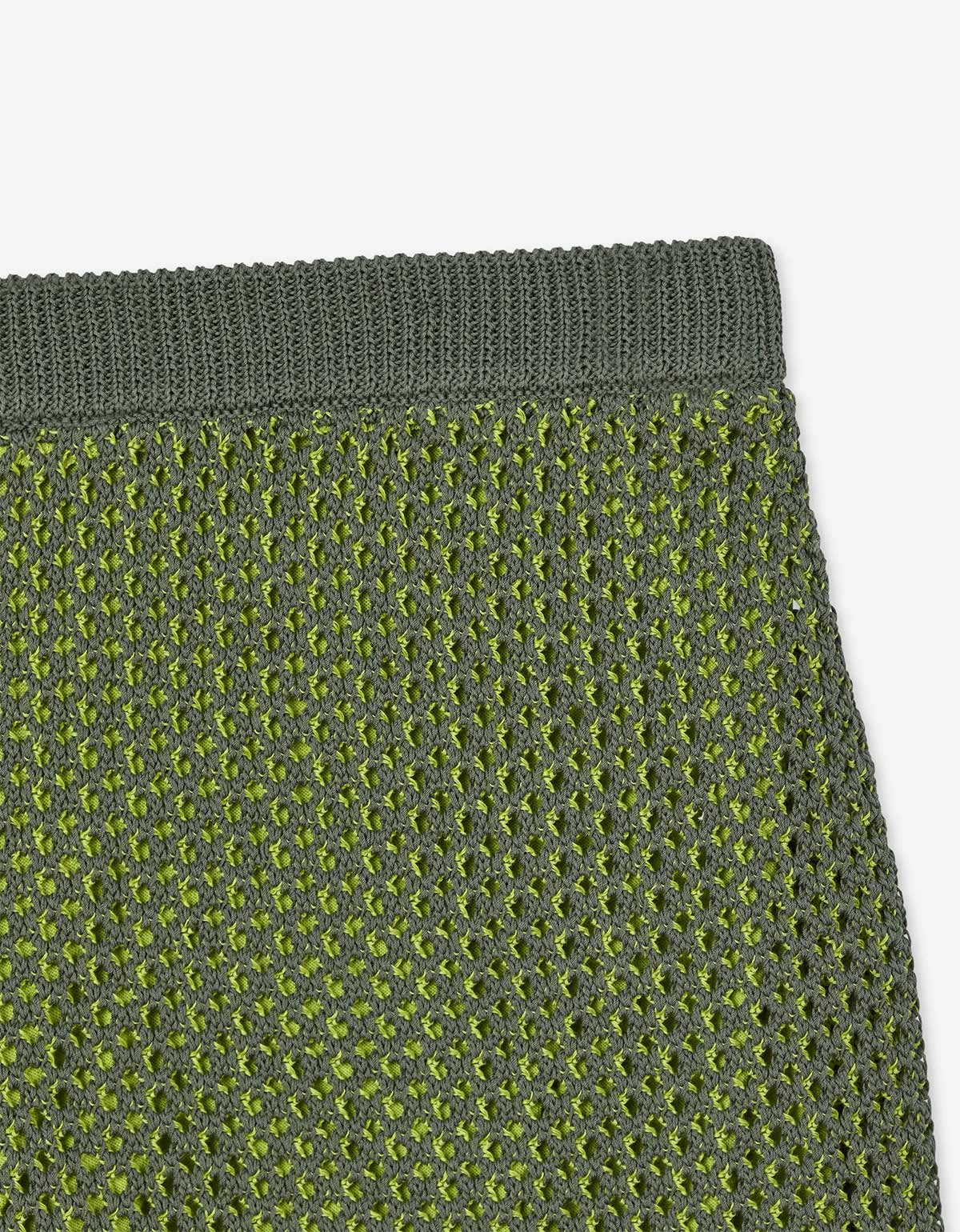 Kenzo Green Embroidered Knitted Shorts