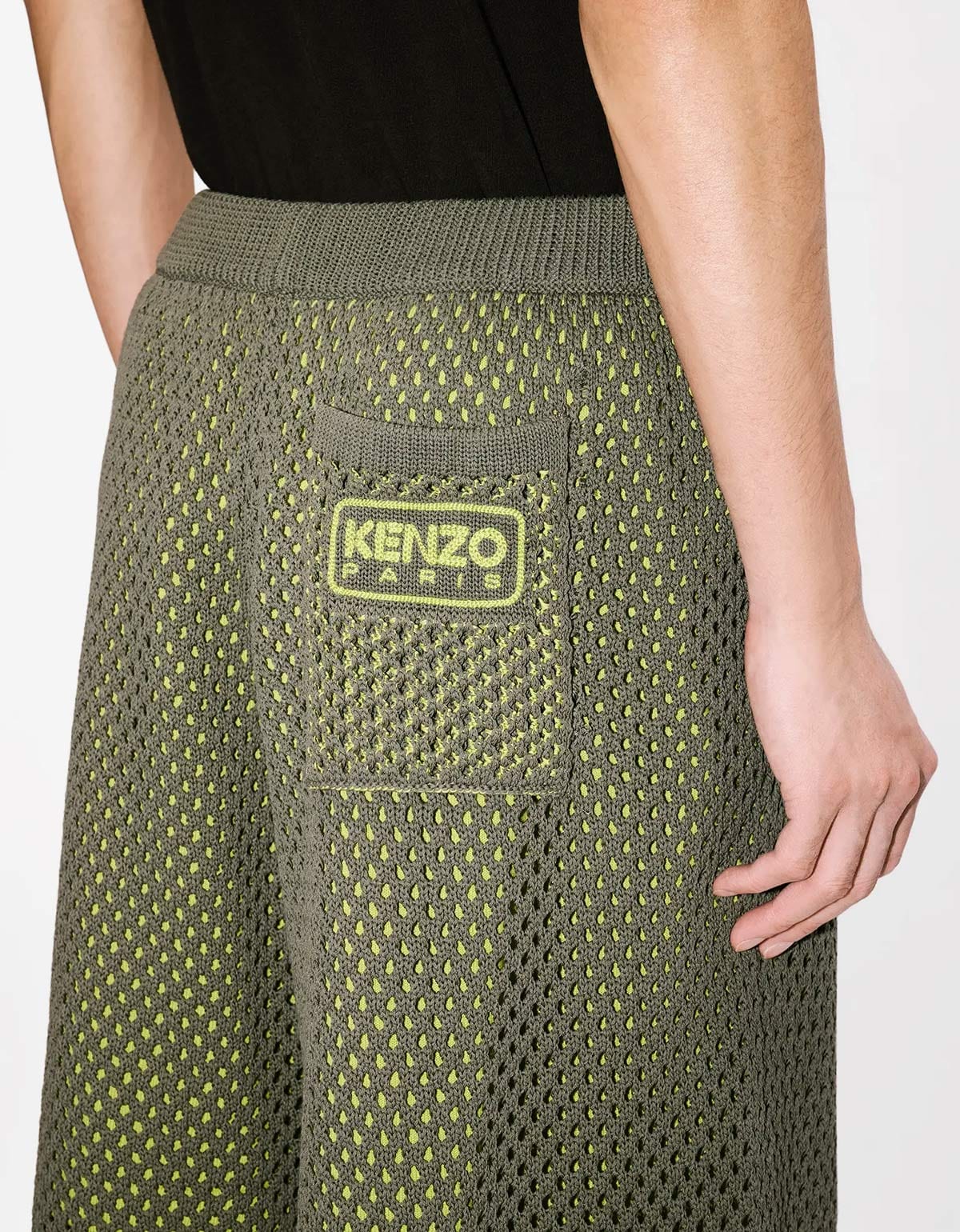 Kenzo Green Embroidered Knitted Shorts