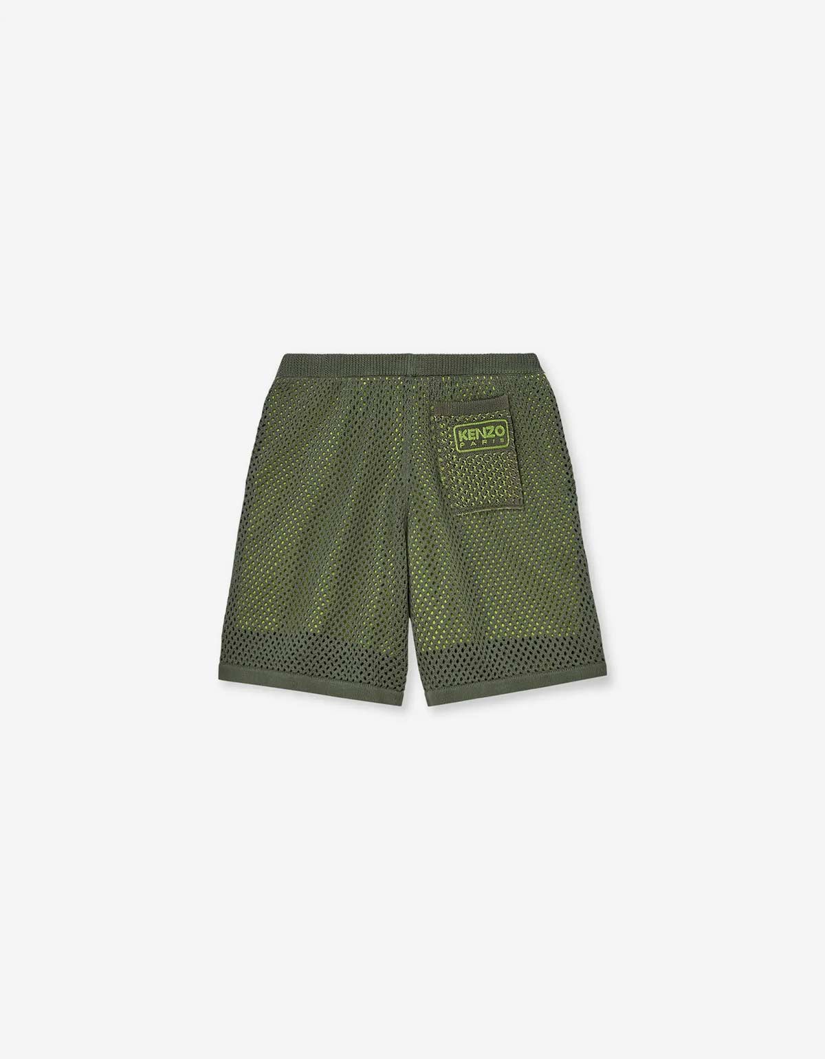 Kenzo Green Embroidered Knitted Shorts