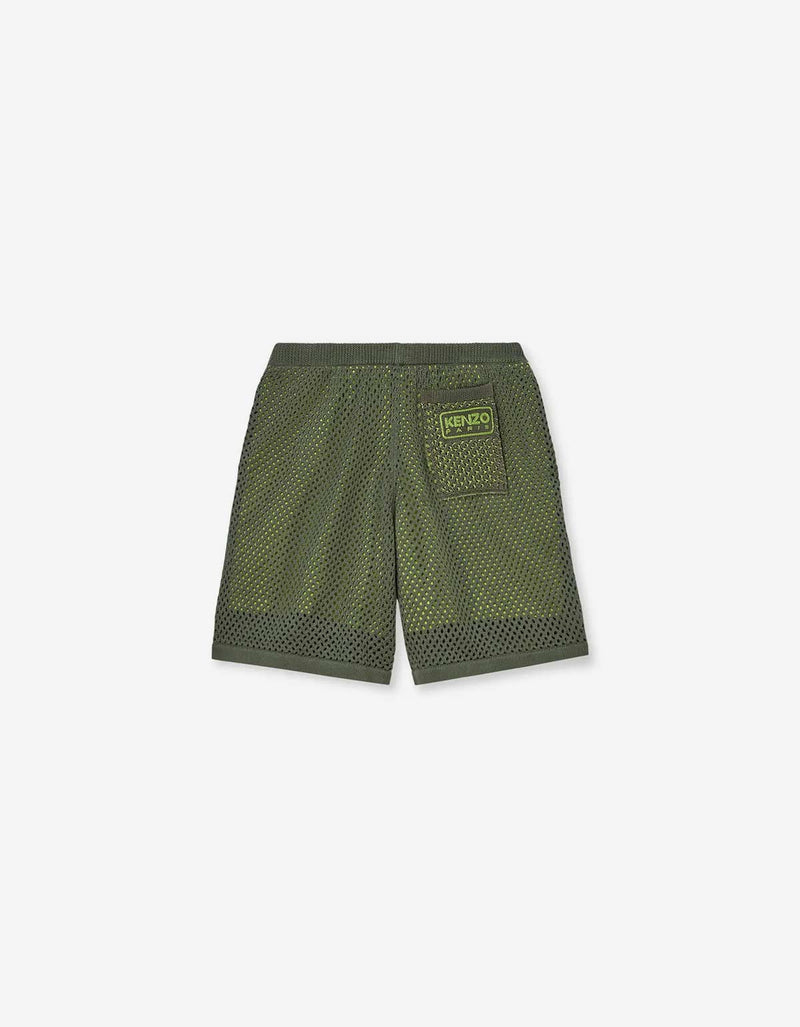 Kenzo Green Embroidered Knitted Shorts