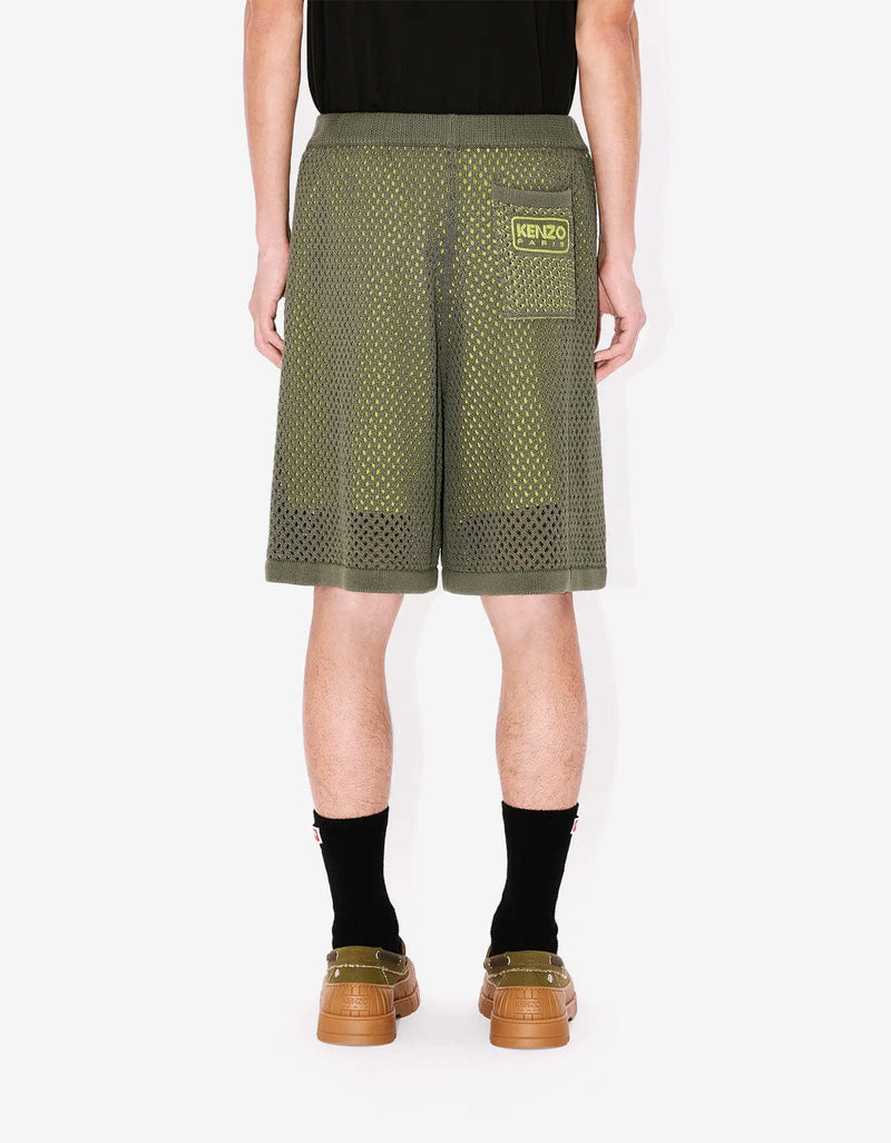 Kenzo Green Embroidered Knitted Shorts