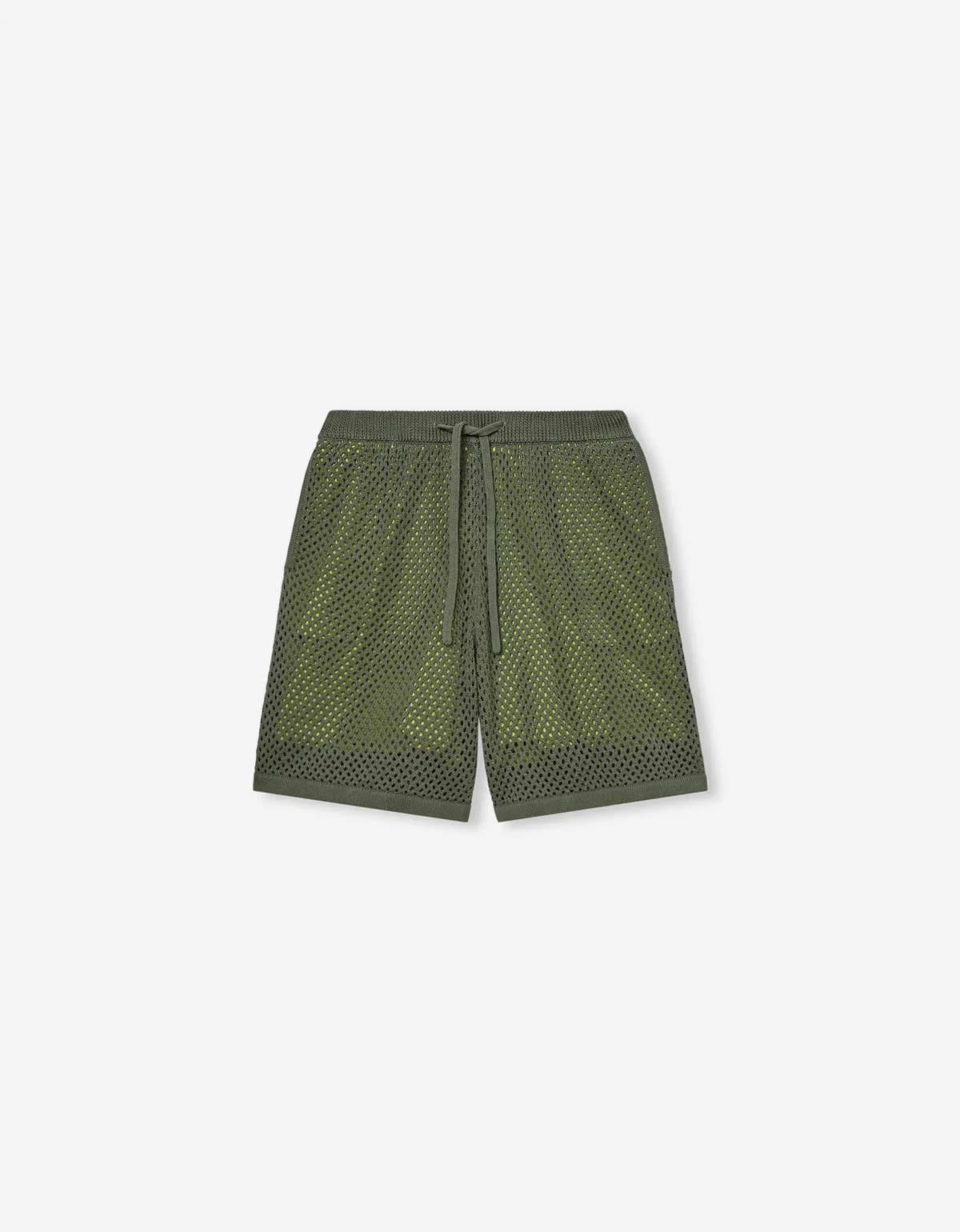Kenzo Green Embroidered Knitted Shorts