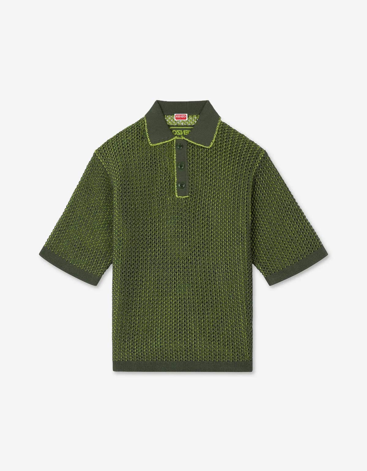 Kenzo Green Oversized Embroidered Knitted Polo Shirt – Zoo