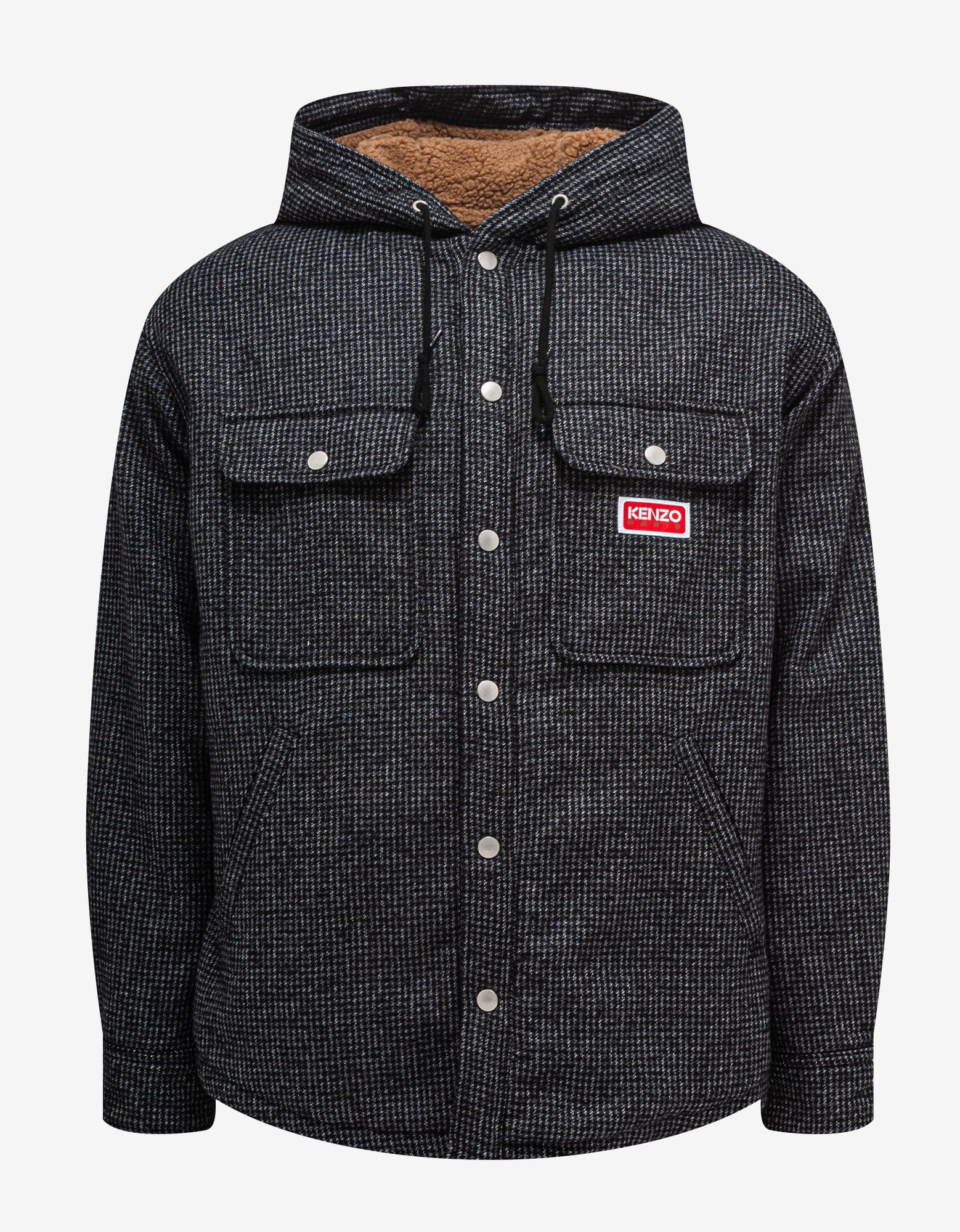Checked Hooded Overshirt