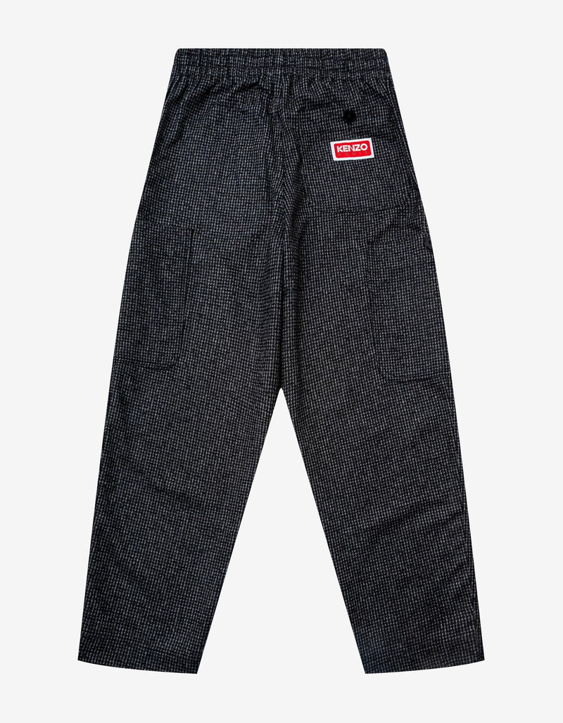 Kenzo Grey Checked Wool Cargo Trousers