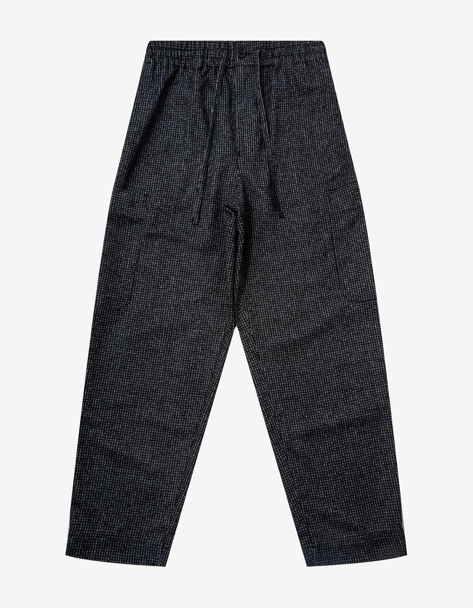 Checked Wool Cargo Trousers
