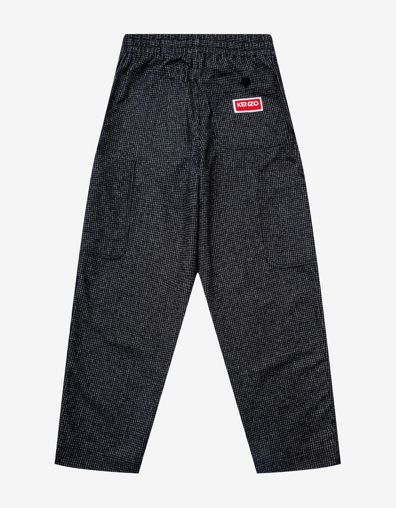 Kenzo Grey Checked Wool Cargo Trousers – Zoo Fashions