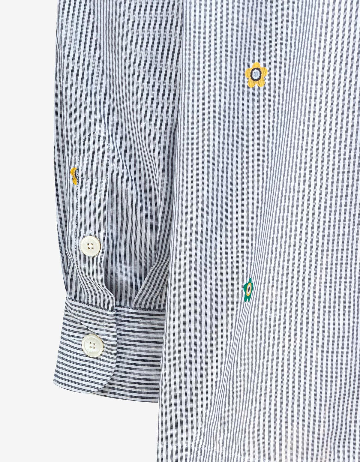 Kenzo Grey 'Kenzo Target Embroidered Striped Shirt