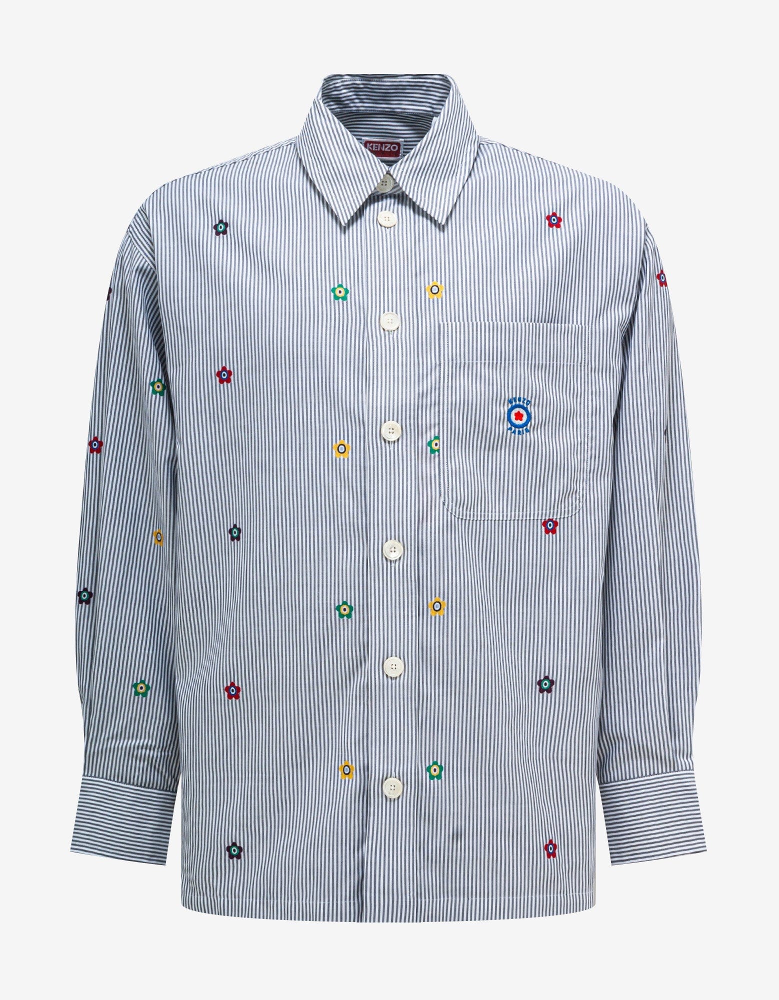 Kenzo Grey 'Kenzo Target Embroidered Striped Shirt – Zoo