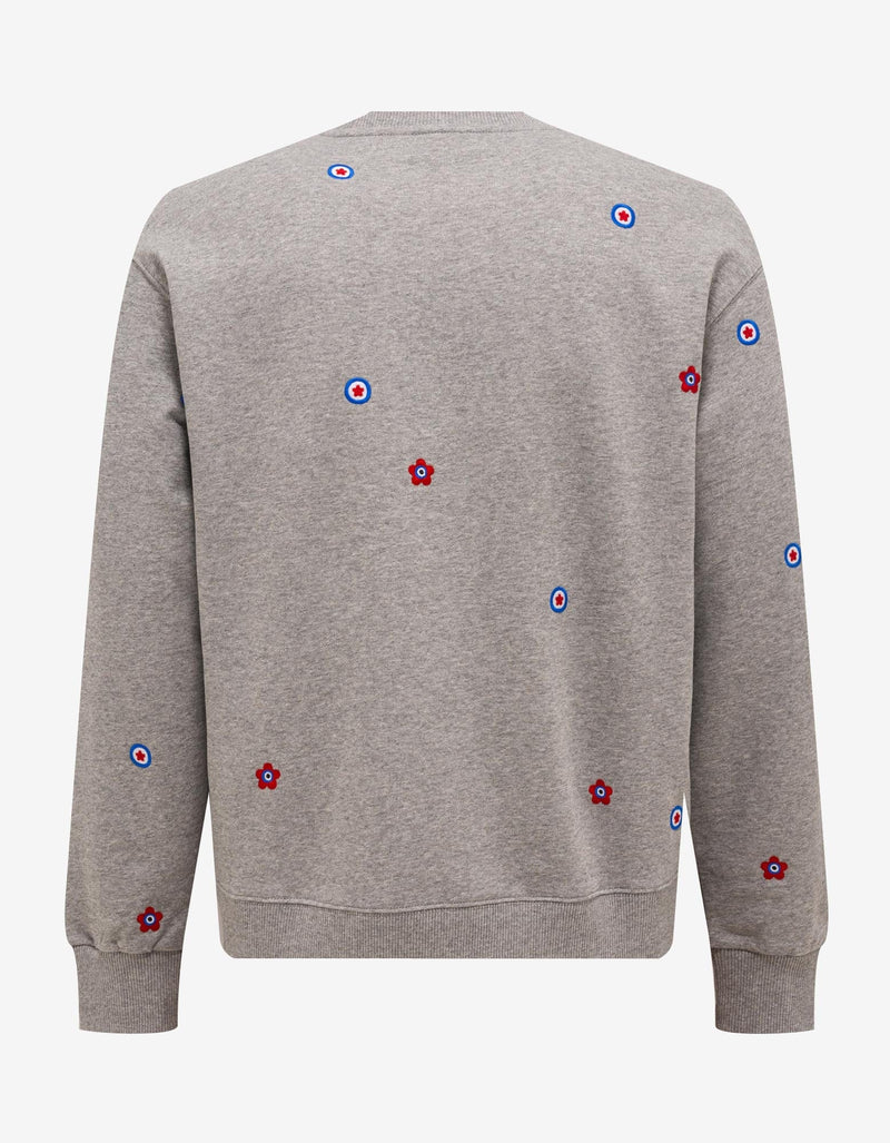 Kenzo Grey 'Kenzo Target' Embroidered Sweatshirt