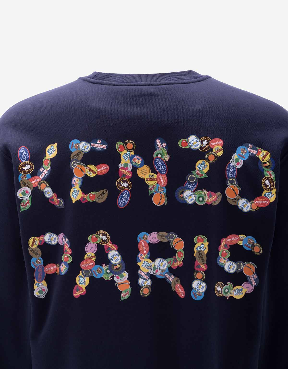 Kenzo Blue Fruit Stickers Sweatshirt – mens designer fashion