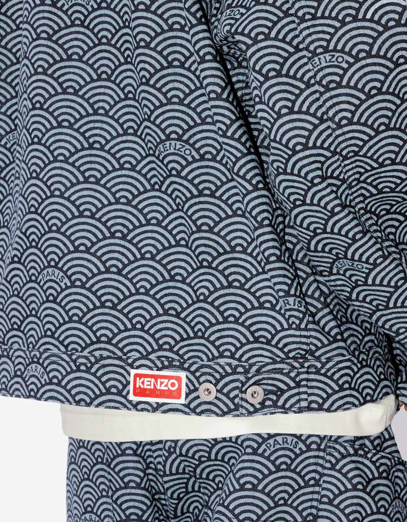 Kenzo Kenzo Blue 'Kenzo Seigaiha' Denim Jacket