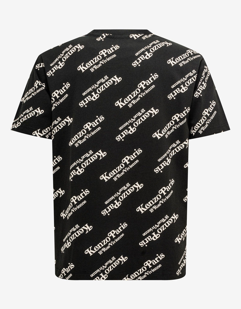 Kenzo 'Kenzo by Verdy' Black All-Over Logo Oversize T-Shirt