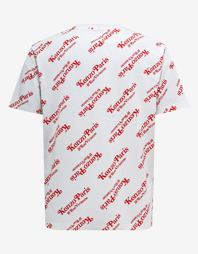 Kenzo 'Kenzo by Verdy' White All-Over Logo Oversize T-Shirt
