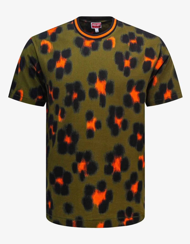 Kenzo Kenzo Khaki 'Hana Leopard' T-Shirt