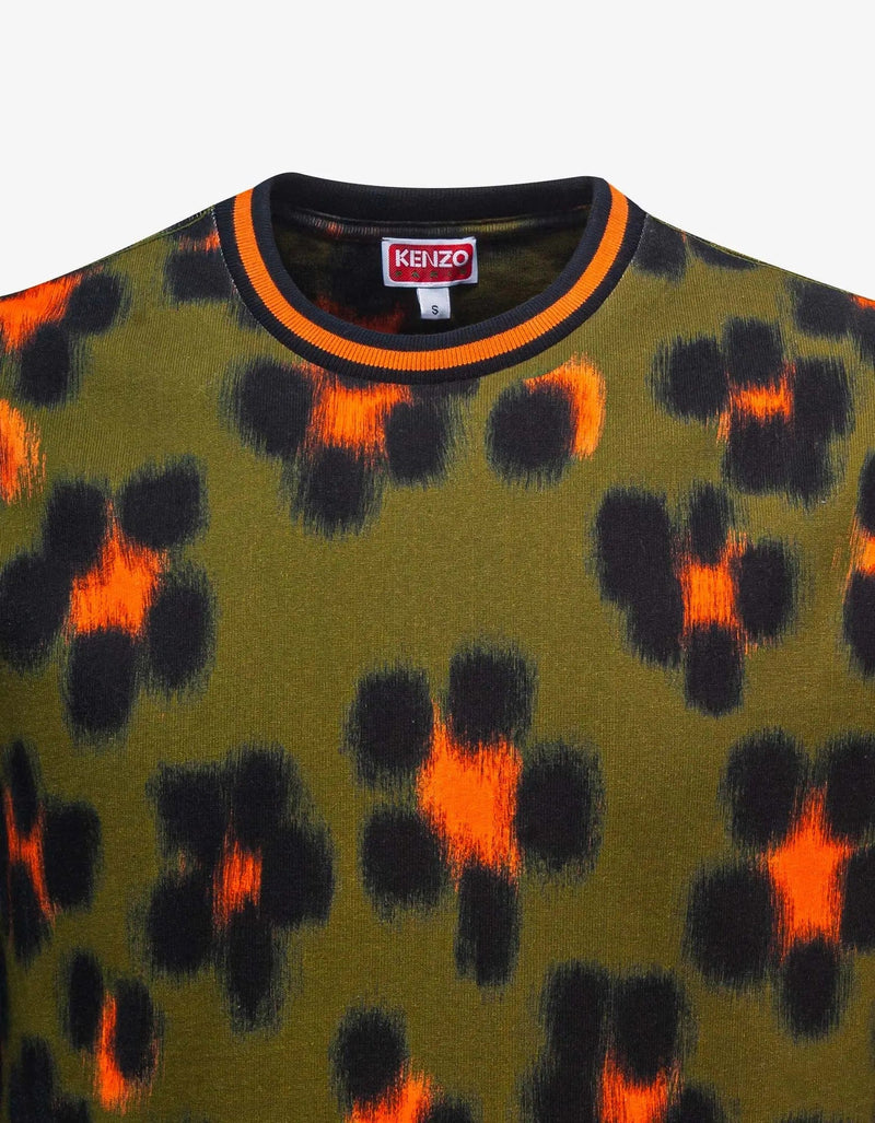 Kenzo Kenzo Khaki 'Hana Leopard' T-Shirt