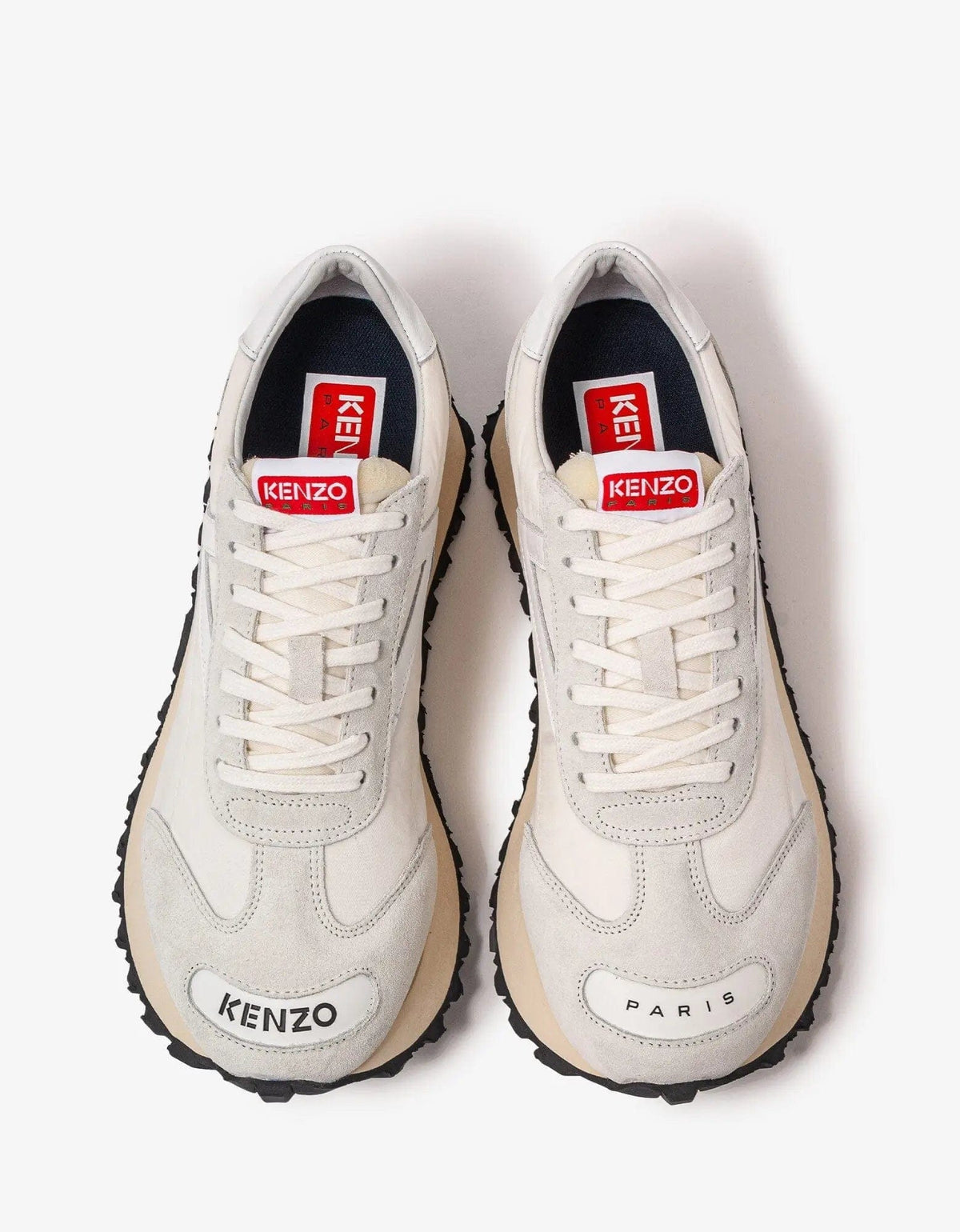 【KENZO】ケンゾスマイル ラン スエード スニーカー Kenzo Off-White Kenzosmile Run Trainers – Zoo Fashions