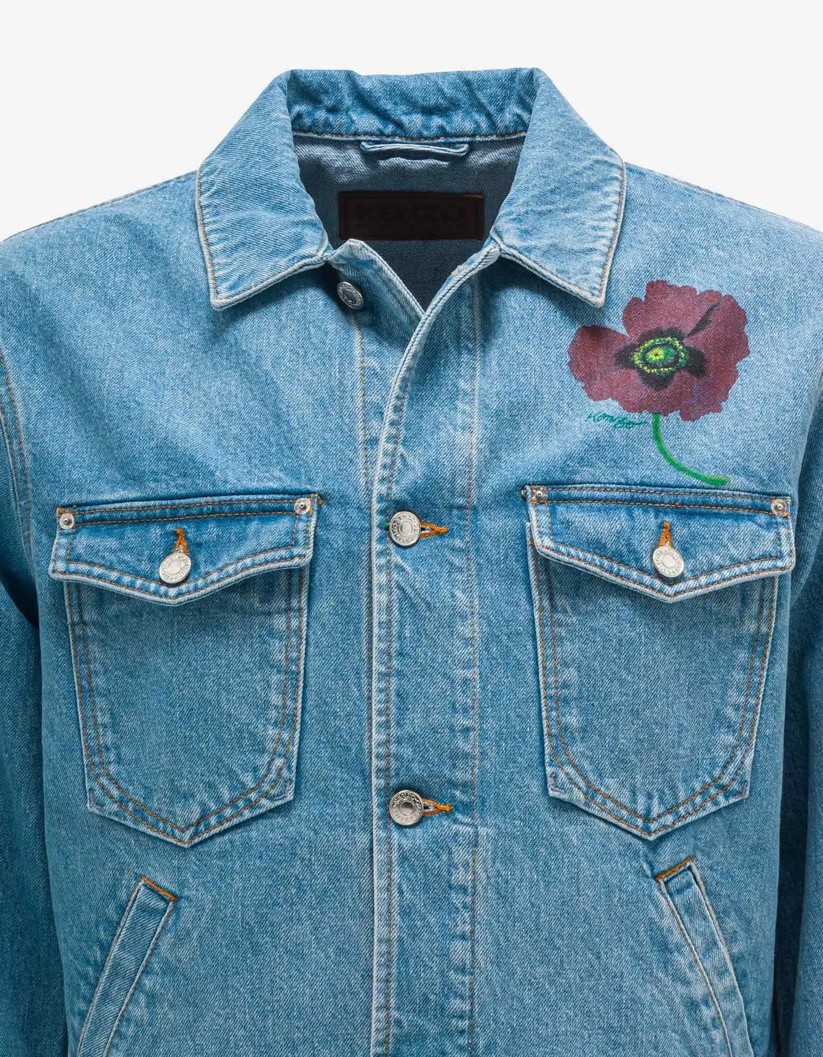 Kenzo Sky Blue Kenzo Poppy Denim Jacket – Zoo Fashions