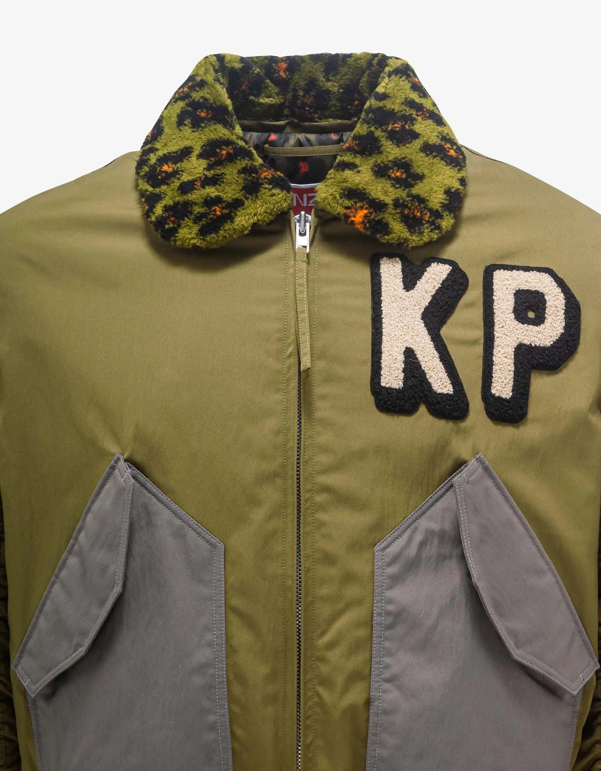 Kenzo Khaki Boxy Bomber Jacket