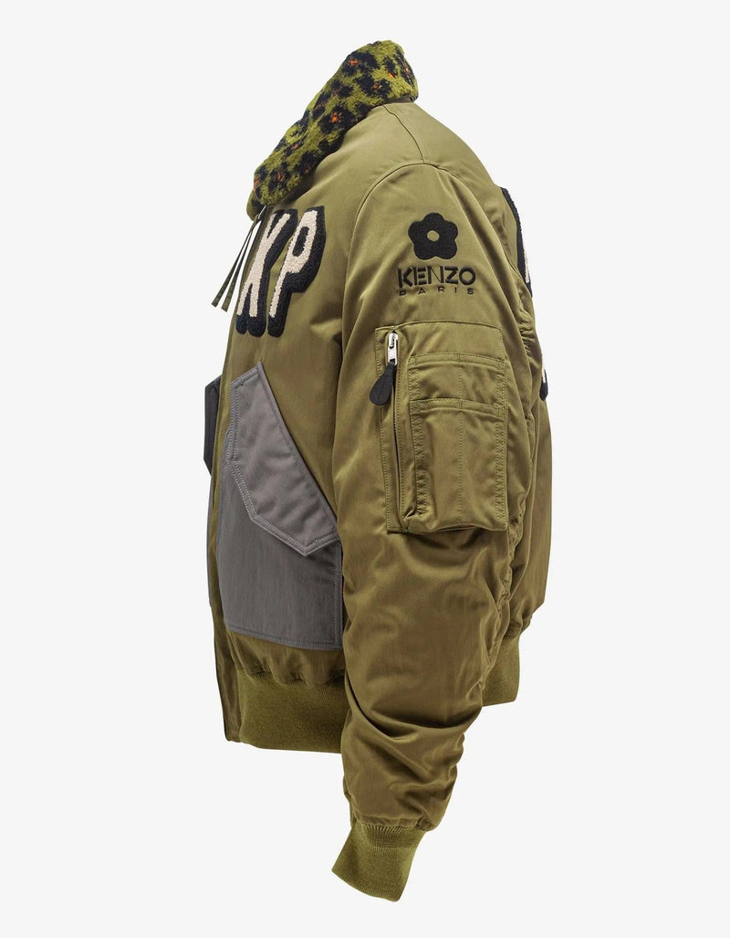 Kenzo Khaki Boxy Bomber Jacket