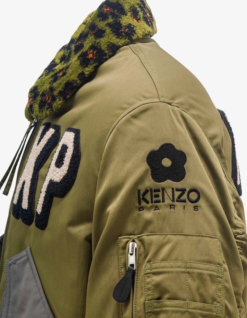 Kenzo Khaki Boxy Bomber Jacket