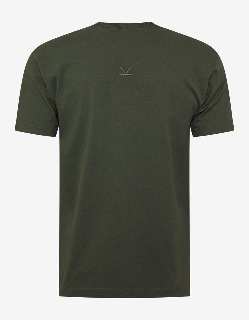 Kenzo Khaki Logo Embroidery T-Shirt