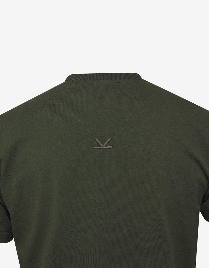 Kenzo Khaki Logo Embroidery T-Shirt
