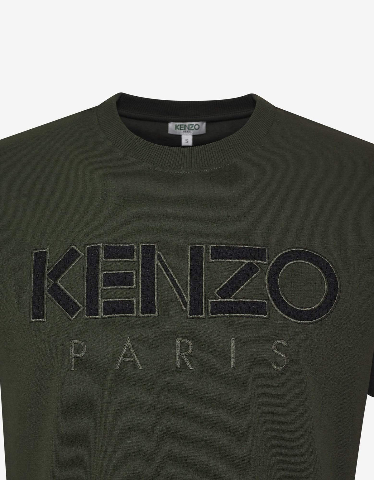 Kenzo Khaki Logo Embroidery T-Shirt