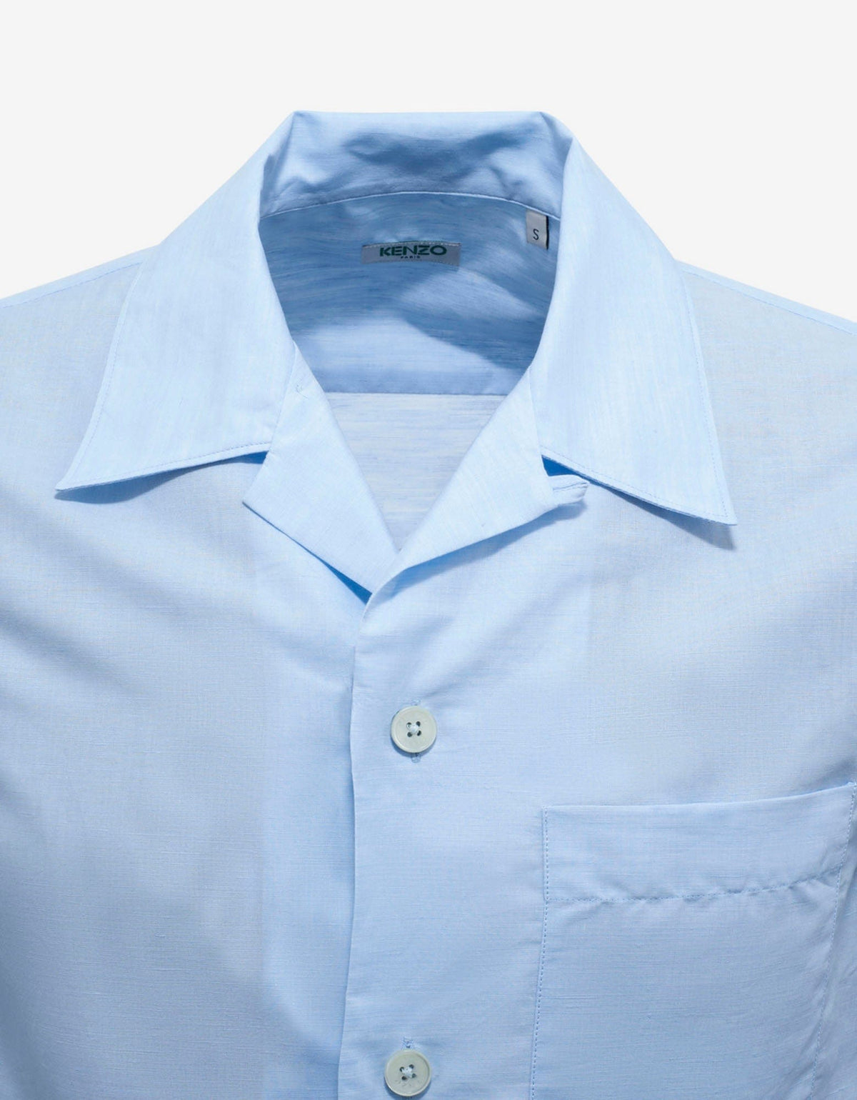 Kenzo Light Blue Linen-Blend Shirt