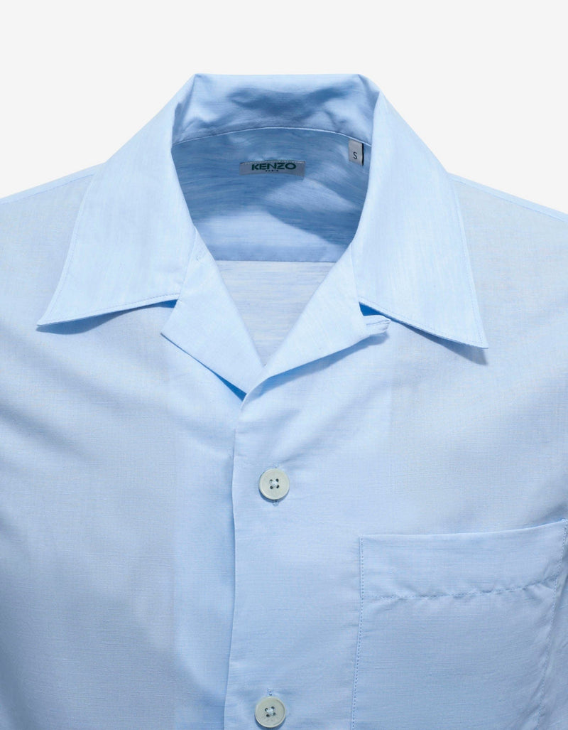 Kenzo Light Blue Linen-Blend Shirt