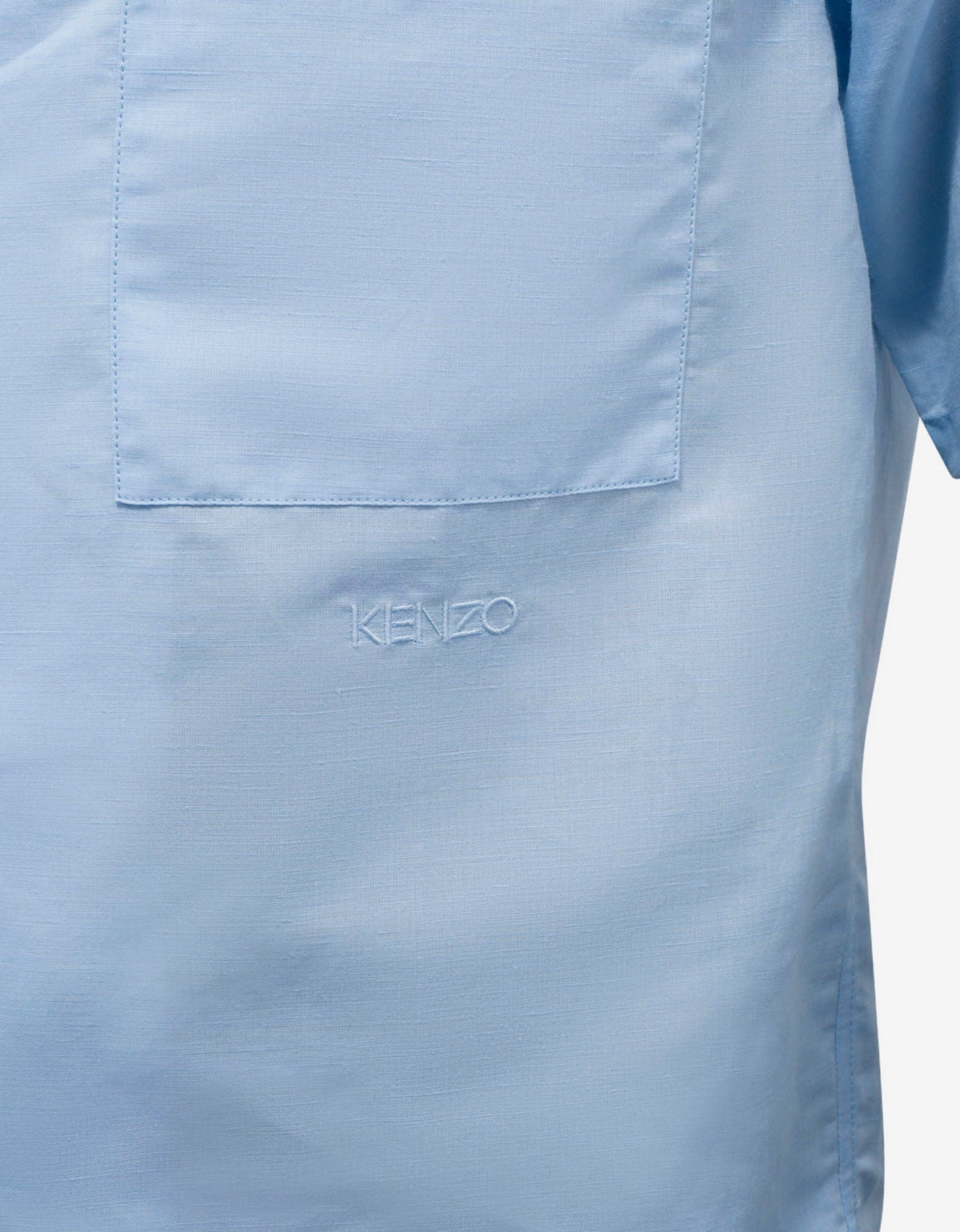 Kenzo Light Blue Linen-Blend Shirt