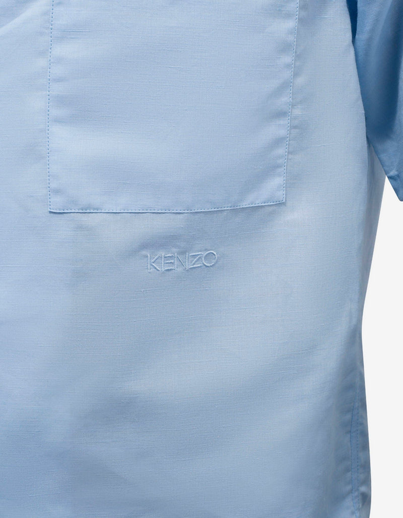 Kenzo Light Blue Linen-Blend Shirt
