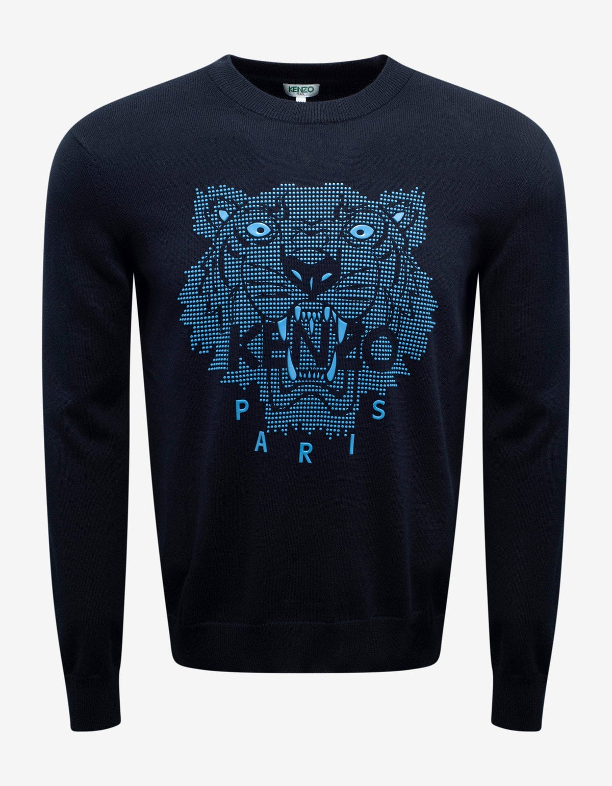 Kenzo Navy Blue Rubber Tiger Head Sweater