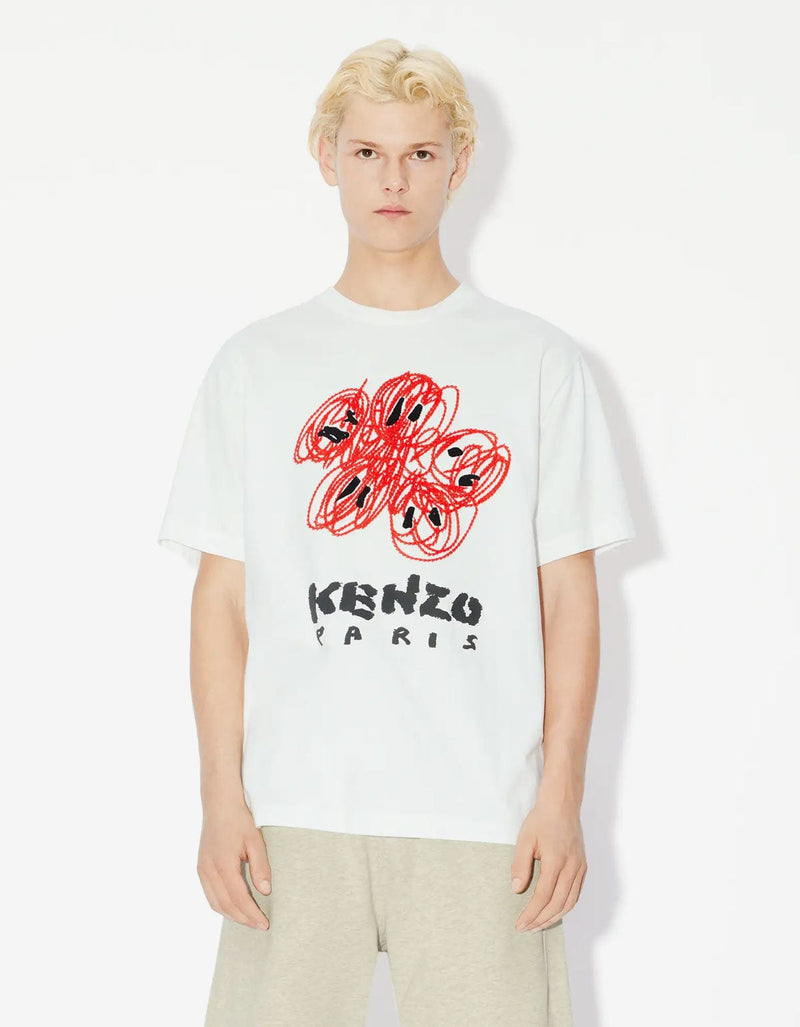 Kenzo Off White 'Kenzo Drawn Varsity' T-Shirt