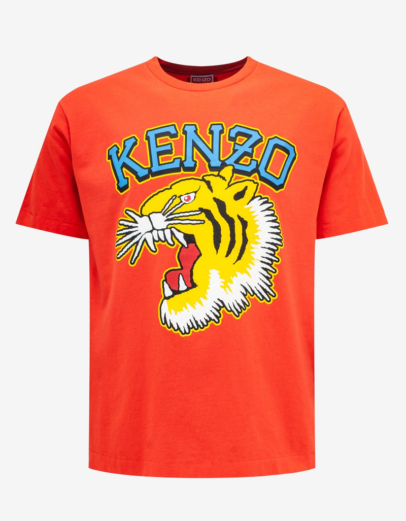 Kenzo Red 'Varsity Jungle' Tiger Oversize T-Shirt