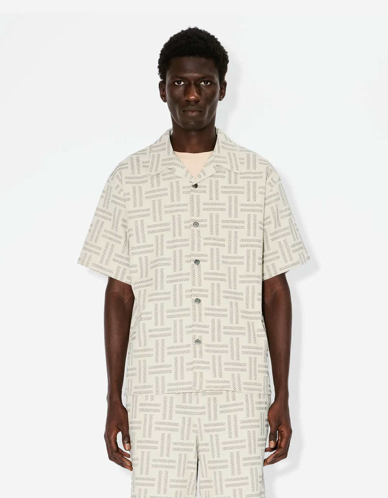 Kenzo Weave Tan Hawaiian Shirt