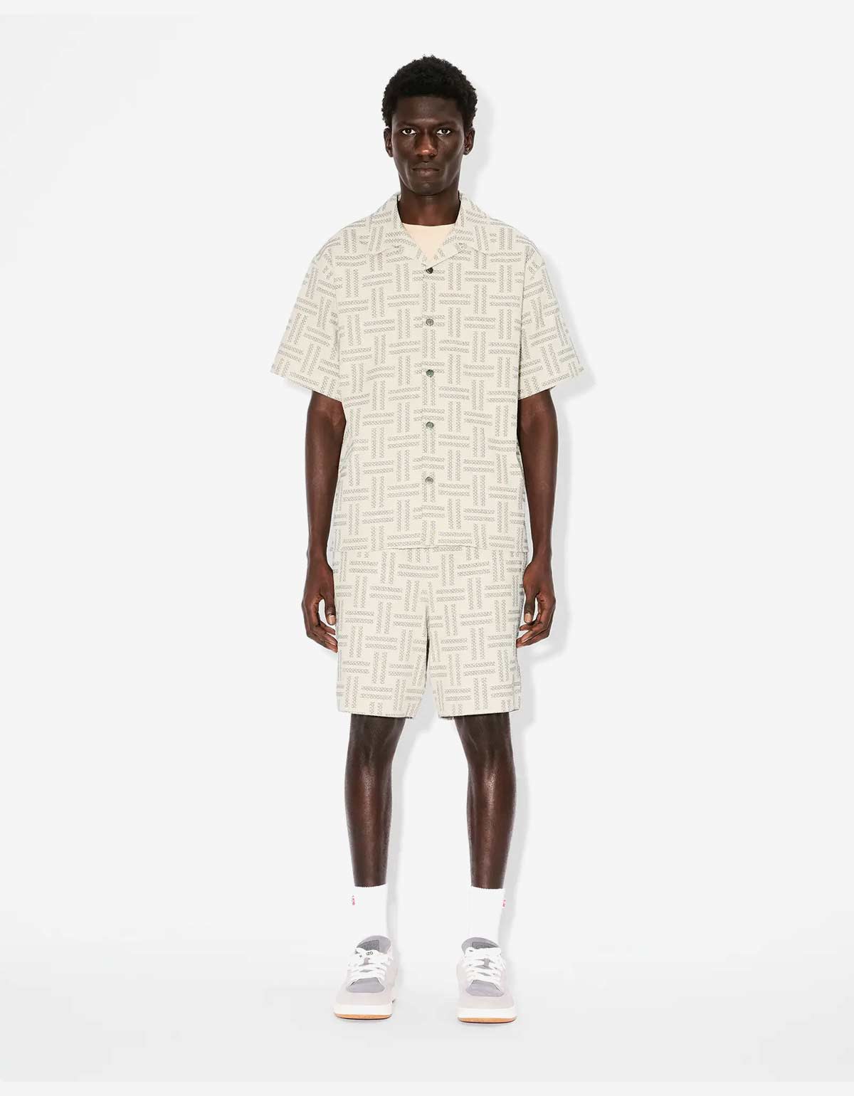 Kenzo Weave Tan Hawaiian Shirt