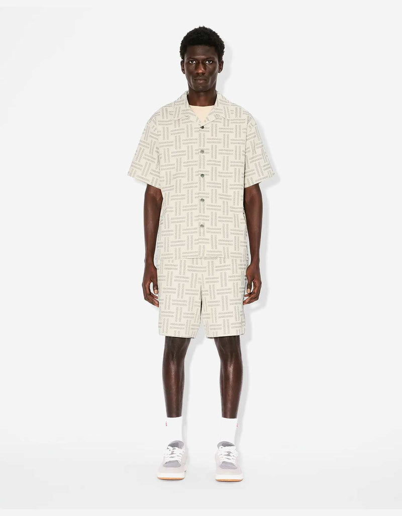 Kenzo Weave Tan Hawaiian Shirt
