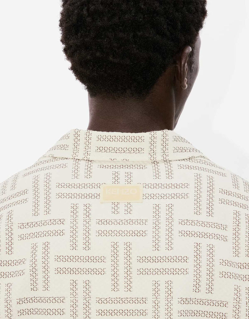 Kenzo Weave Tan Hawaiian Shirt