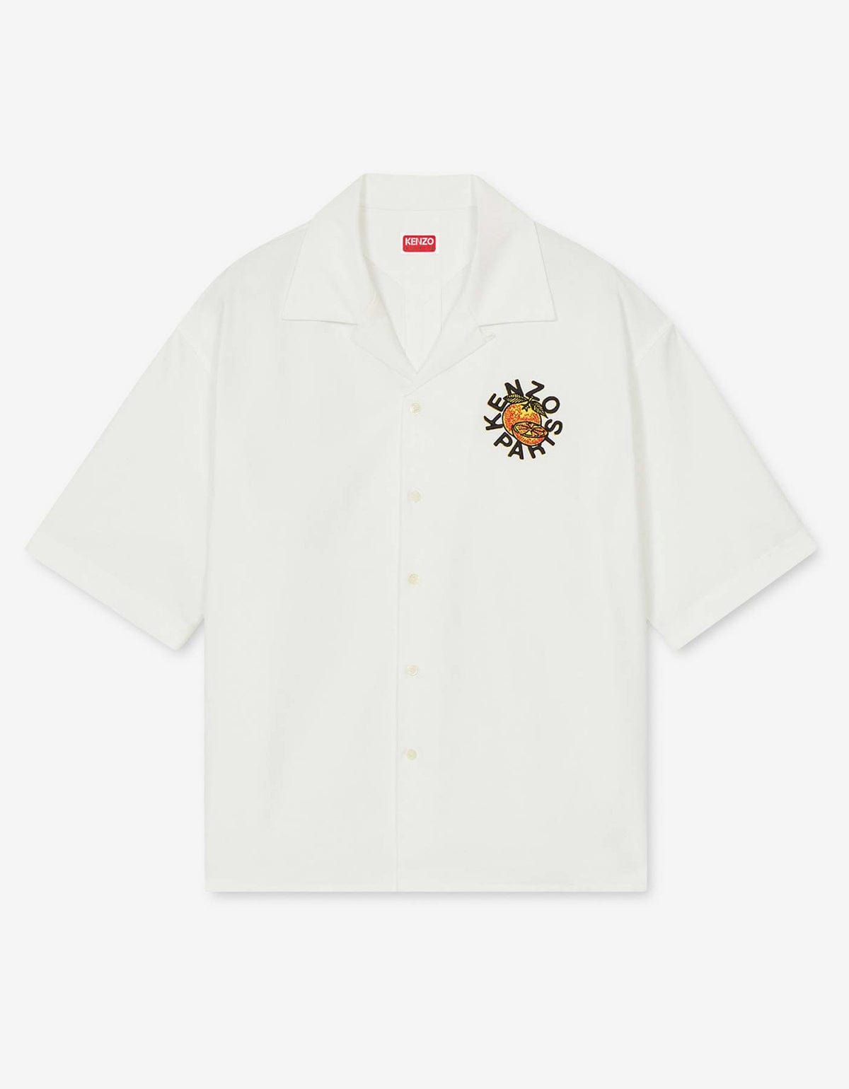 Kenzo White 'Kenzo Orange' Hawaiian Shirt