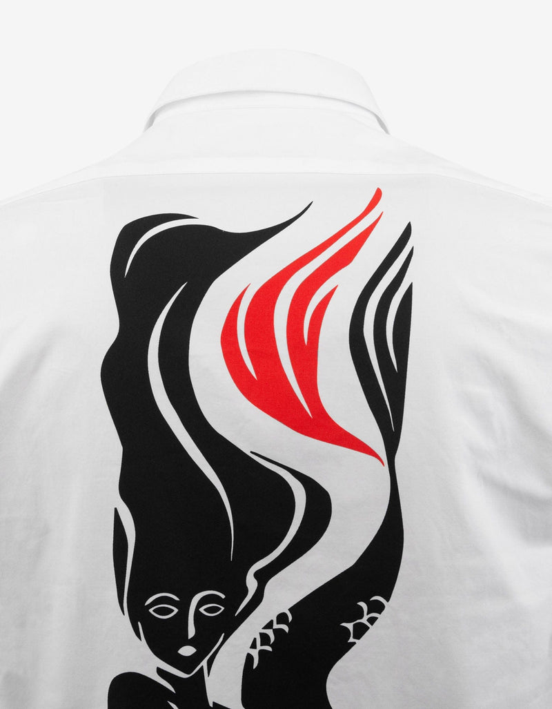 Kenzo White Mermaids Graphic Print Shirt