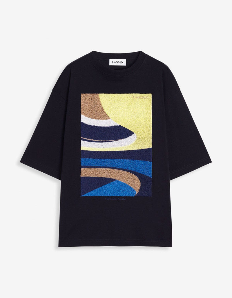 Lanvin Black Daunou Embroidered T-Shirt