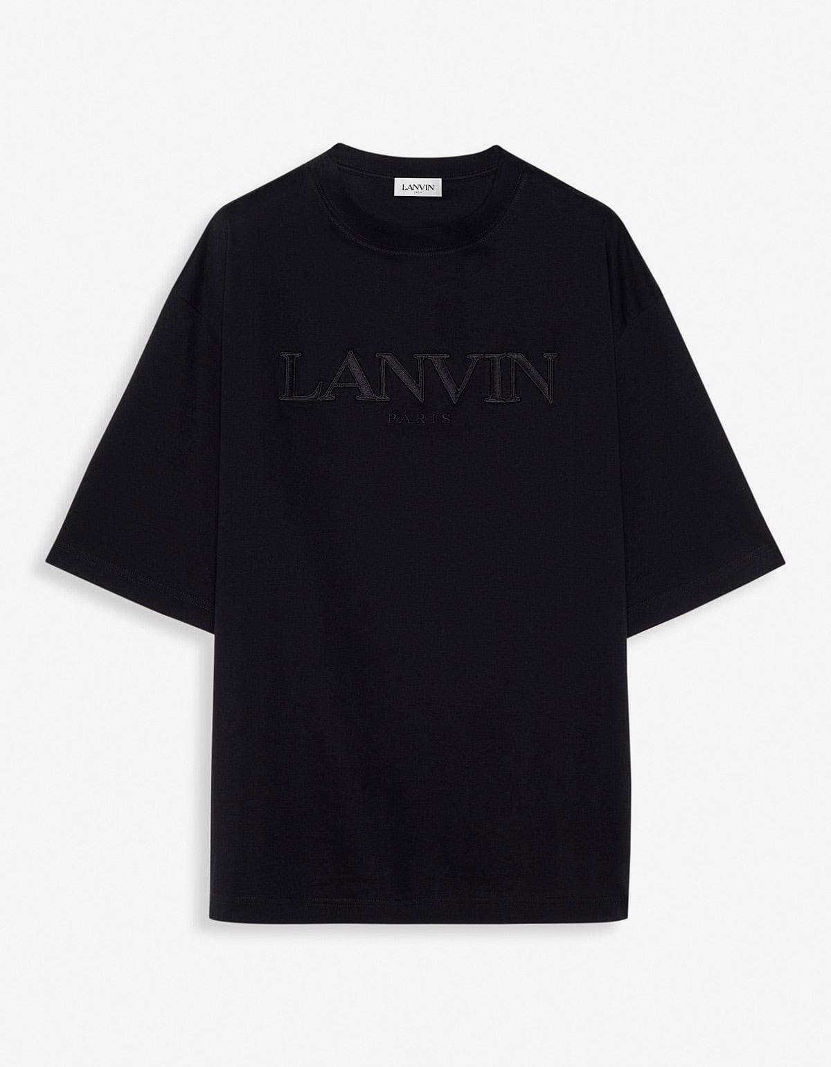 Lanvin Black Logo Embroidered Oversized T-Shirt
