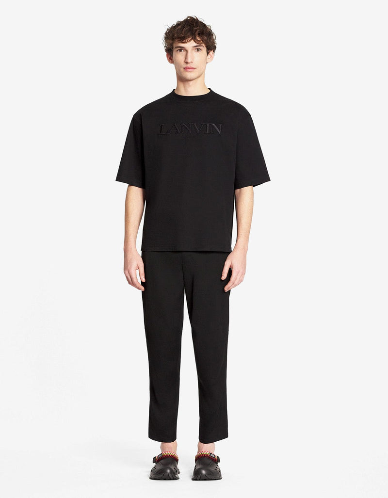 Lanvin Black Logo Embroidered Oversized T-Shirt